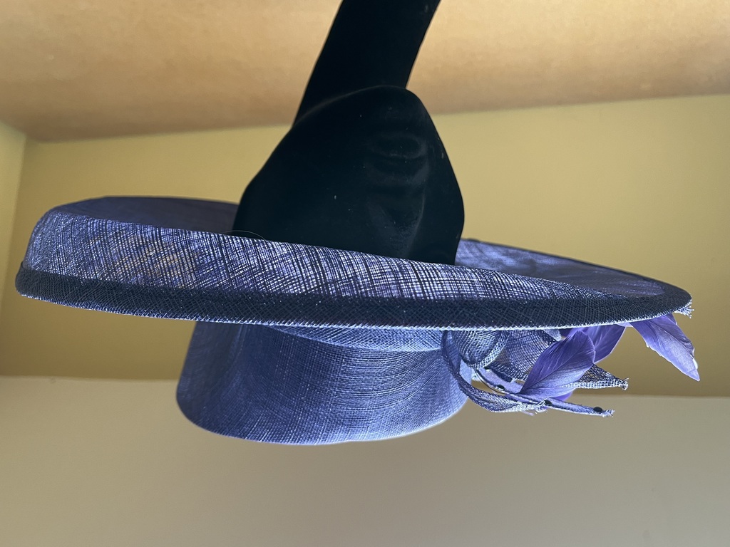 Purple Indigo Sinamay & Feathers